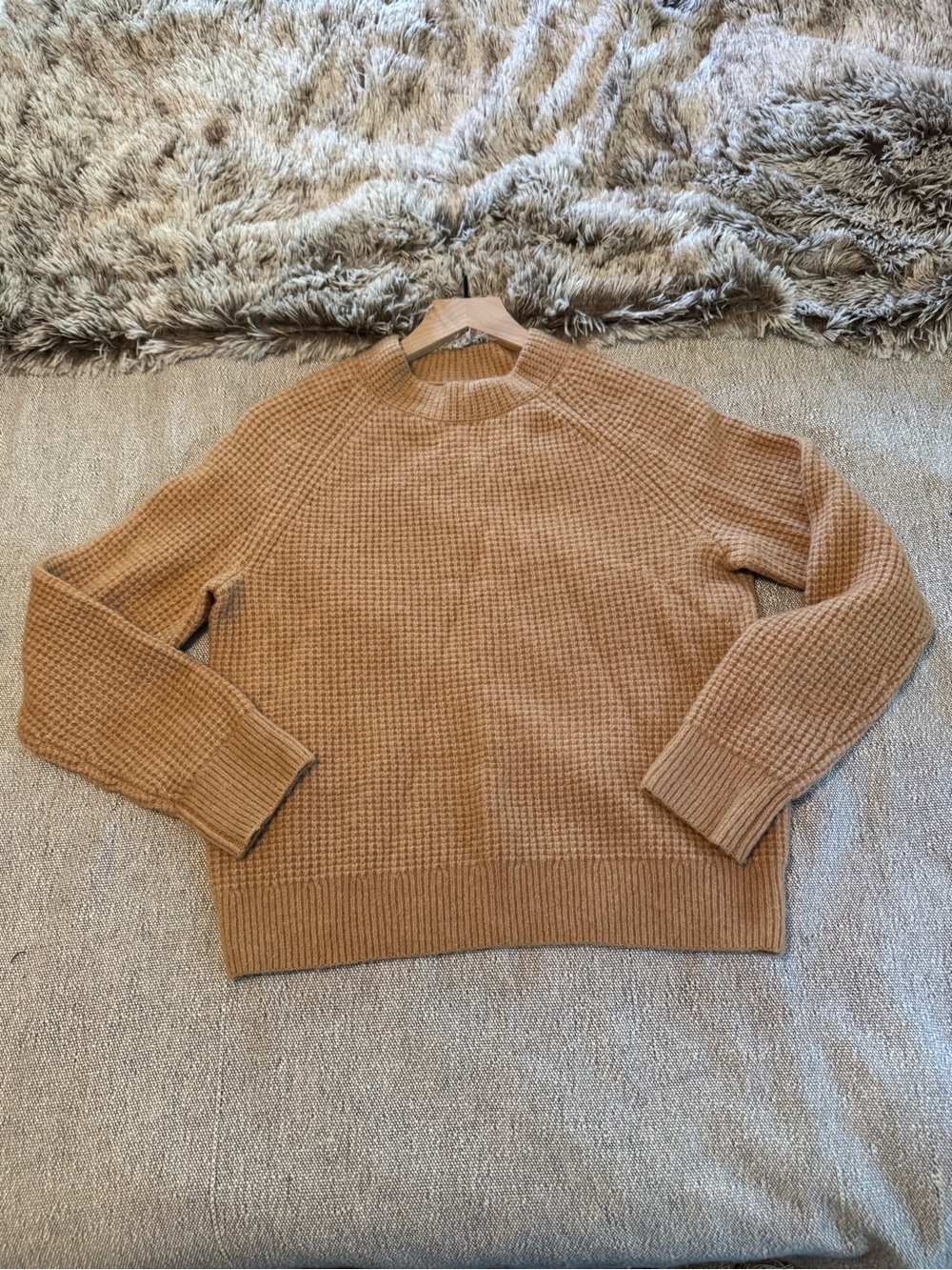 Banana Republic Waffle Knit Crewneck Sweater - Camel